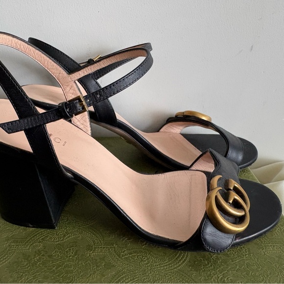 Gucci Black Heel with Gold Accents - Picture 2 of 12